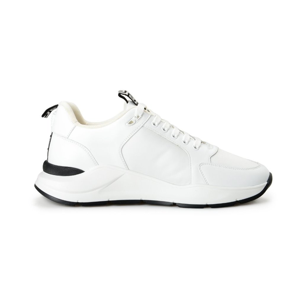 Versace Men's White Canvas Leather Logo Sneakers Shoes - Picture 4 of 8